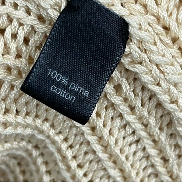 Peruvian Connection Cotton Open Front Cardigan Cream S - Picture 7 of 7